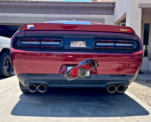 thumbnail image 2 of Quad Square Exhaust Tips For Dodge Challenger – 3" Inlet 4" Outlet, Matte Black 2 of 5