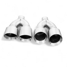 Load image into Gallery viewer, 2 STAINLESS STEEL DUAL EXHAUST TIPS PAIR 2.25 3.5 2.25&quot; 3.5&quot; UNIVERSAL EURO BMW