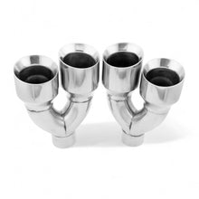 Load image into Gallery viewer, 2 STAINLESS STEEL DUAL EXHAUST TIPS PAIR 2.25 3.5 2.25&quot; 3.5&quot; UNIVERSAL EURO BMW