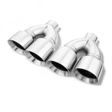 Load image into Gallery viewer, 2 STAINLESS STEEL DUAL EXHAUST TIPS PAIR 2.25 3.5 2.25&quot; 3.5&quot; UNIVERSAL EURO BMW