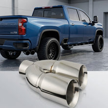 Load image into Gallery viewer, 5-Inch Inlet to Dual 6-Inch Outlet Stainless Diesel Exhaust Tip, Passenger Side