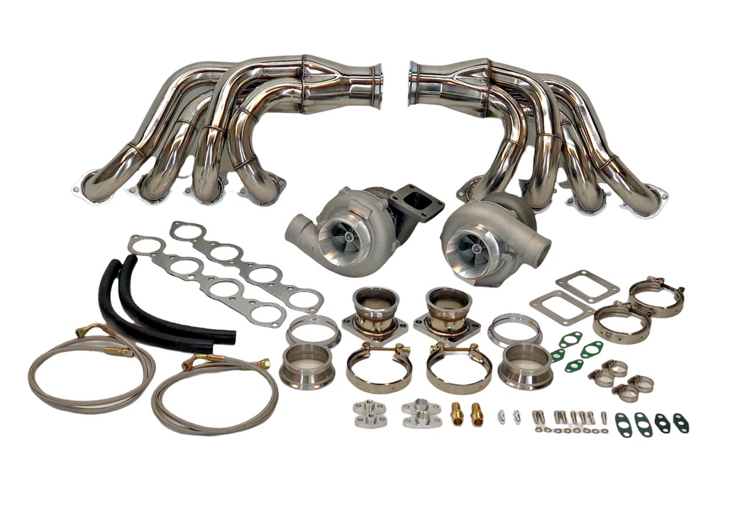 GT45 Big Block FOR Chevy Twin Turbo kit BBC 366 396 402 427 454 Package Headers