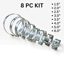 Load image into Gallery viewer, Exhaust Pipe Tacking Band Clamp-On For Welding Fabrication 1.5" to 6.0" 8 PC KIT