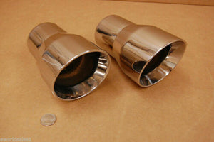 FOR AUDI B5 B6 A4 QUATTRO Avant 1.8T 2.0T STAINLESS STEEL EXHAUST TIPS 2.5 3.5