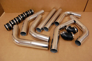 2.5" FMIC Intercooler Piping Kit Mandrel Aluminum Bends + Couplers Clamps 2