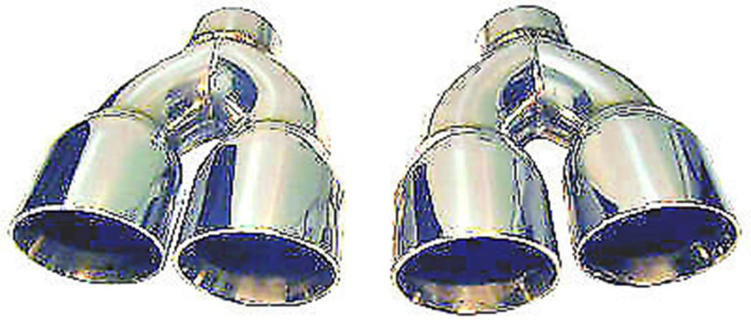 2 STAINLESS STEEL DUAL EXHAUST TIPS PAIR 3.0 3.5 Camaro Trans Am 3