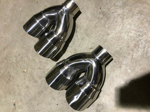 2x STAINLESS STEEL DUAL EXHAUST TIPS used G8 GT GXP SS PAIR CAMARO MUSTANG SRT