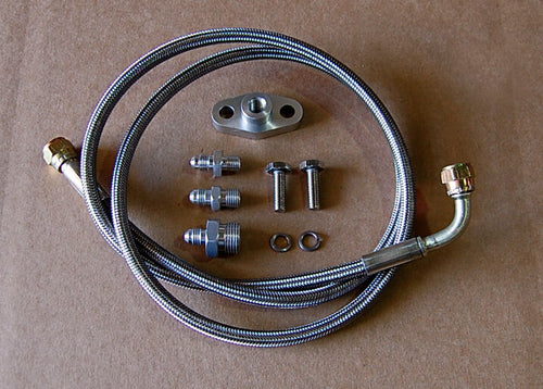 -4an -4 an Turbo Oil Feed Line Kit Braided Stainless t3t4 to4e fitting