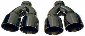 2 STAINLESS STEEL DUAL EXHAUST TIPS PAIR 4.0 3.0 Camaro Trans Am 4" 3" Staggered