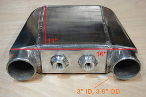 Air to Water Intercooler A/W IC 3.5" in/out Liquid Core Aluminum 16.5"x13"x4.5"