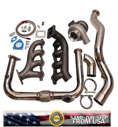 Vortec LS V8 4.8L 5.3L 6.0L LSX Hot Part Manifold Turbo Kit Cross Downpipe