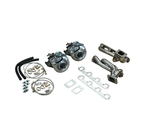 FOR Ford Mustang 5.0 5L Fox Body Turbos+Manifold+Elbows+OIL LINES Wastegates