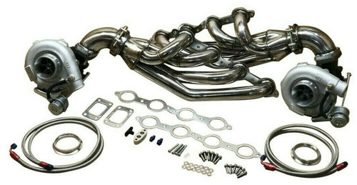 FOR GM 4.8 5.3 5.7L 6.0L 6.2L LS LSX Turbos+Manifold+Elbows+OIL LINES Wastegates