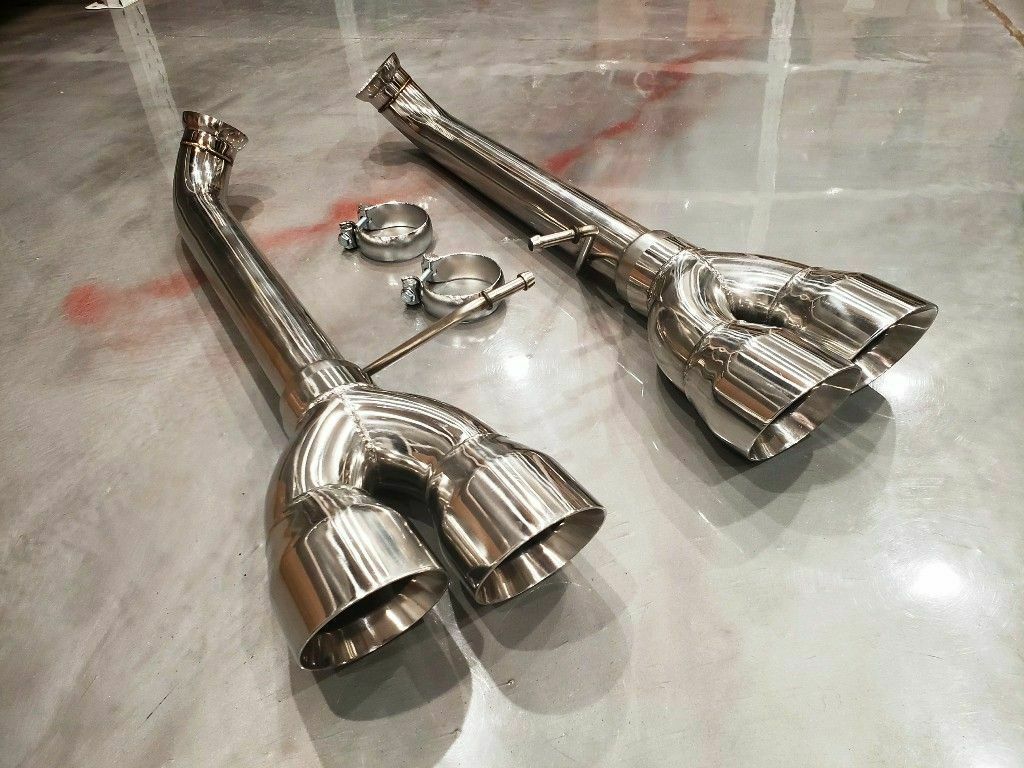 2011-2014 Ford Mustang 5.0L 5.4L Axle Back Pipes Stainless + DUAL TIPS