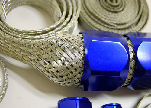 Braided Hose Sleeve Kit with Clamps Fuel Radiator Vacuum -AN AN SS Stainless