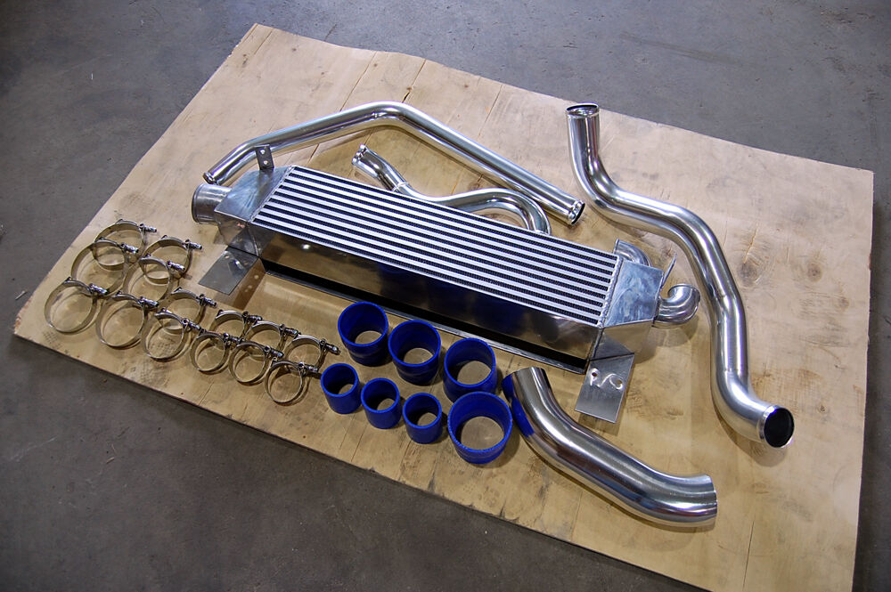 79-93 Ford Mustang Aluminum Intercooler + Piping Kit Twin Turbo 100% Bolt On 5.0