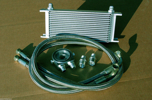 Oil Cooler Kit Honda Civic Subaru Large Capacity Stainless Hose Universal BIG SS