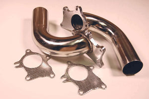 2 TWO T3 T4 Stainless Steel 2.5" TIG Downpipes w/Gasket 5 bolt shorty down pipe