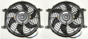 2 X 10" Slim Universal Radiator Fans Push Pull Cooling Fans + Mounting Tabs