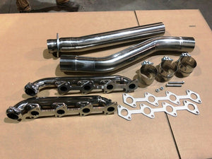 STAINLESS 03-07 Ford Powerstroke F250 F350 Muffler 2x Pipes Extensions 6.0 Manifolds KIT