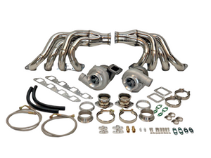 FOR Chevy Twin Turbo Kit BBC 366 396 402 427 454 Package Headers SQUARE PORTS